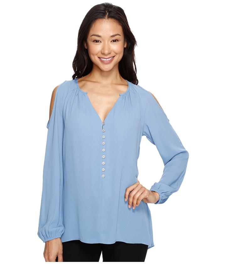 Karen Kane - Cold Shoulder Button Up Top