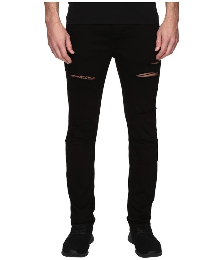 Rustic Dime - Shredded Biker Denim In Black