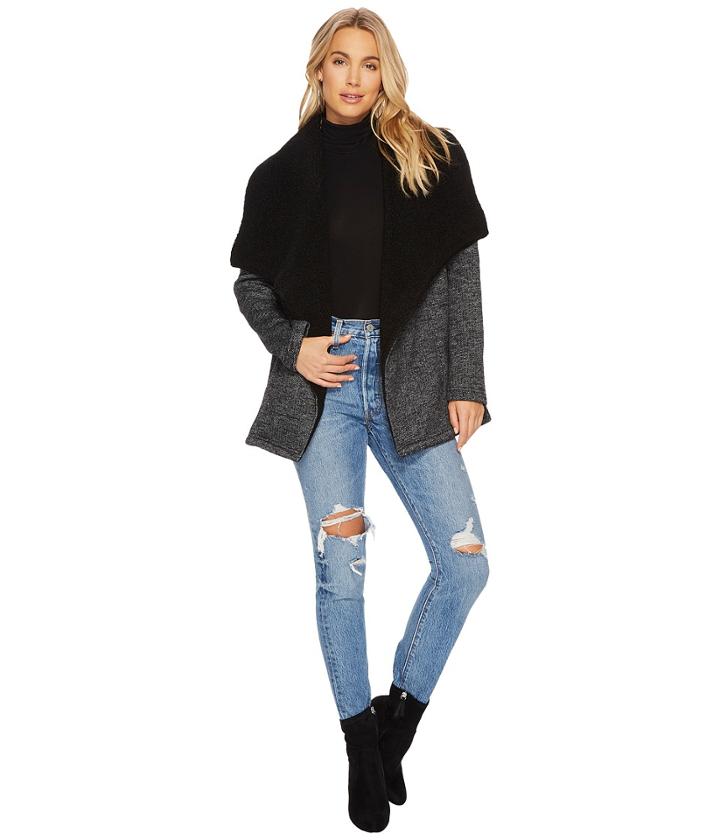 Jack By Bb Dakota - Karly Herringbone Fleece Jacket With Sherpa Collar