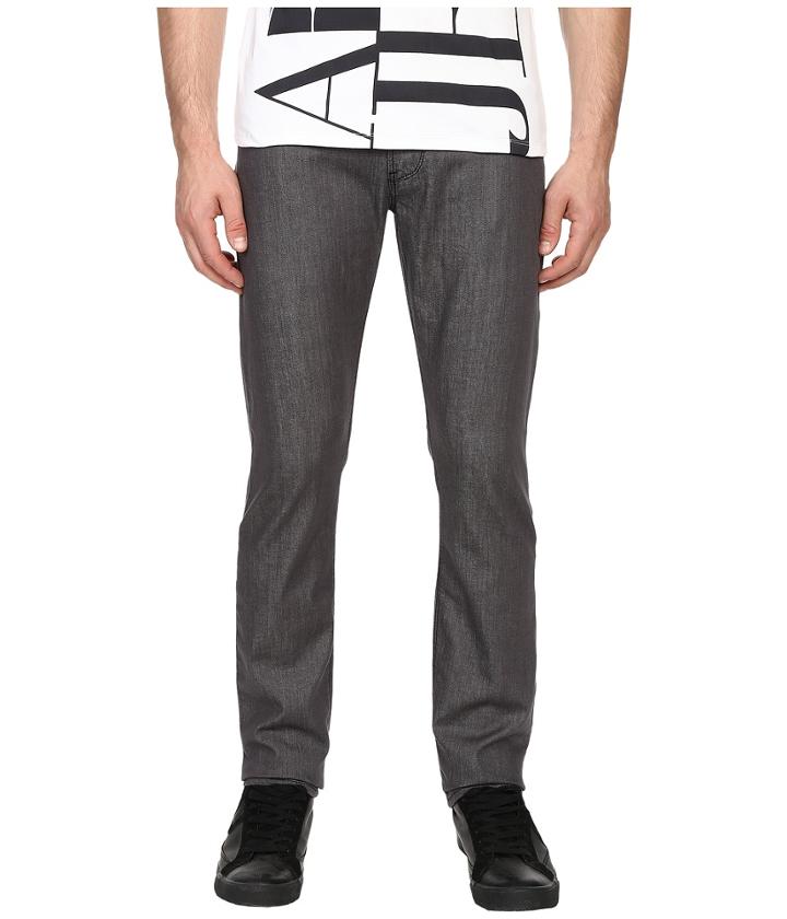 Armani Jeans - Slim Fit Zipper Closure Jeans In Grey