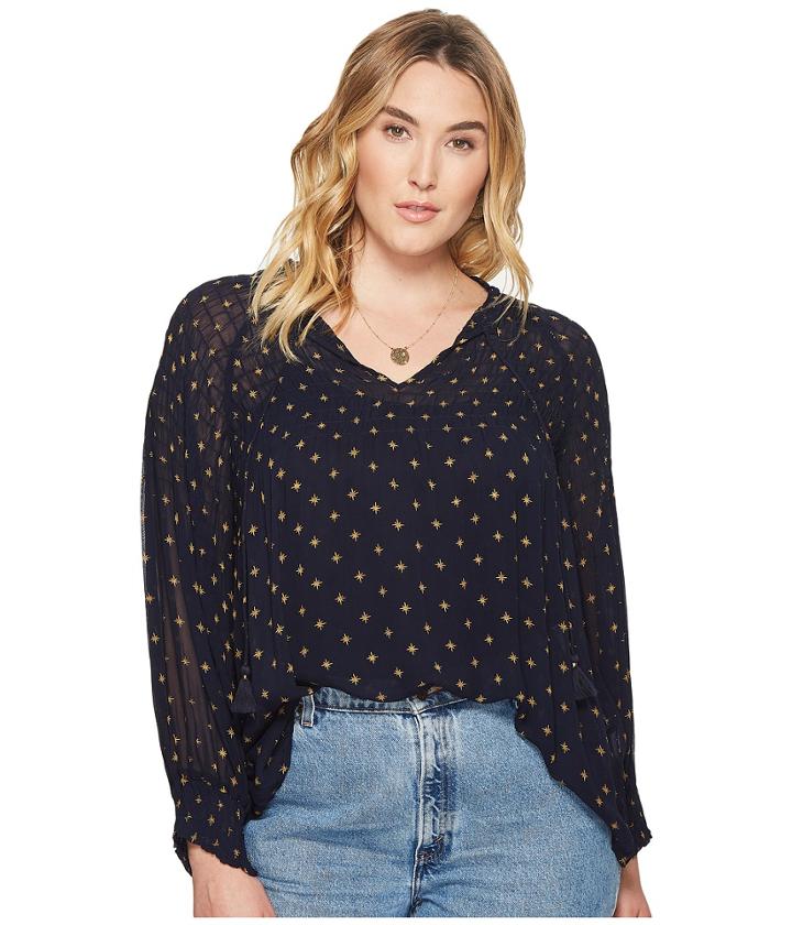 Lucky Brand - Plus Size Smocked Top