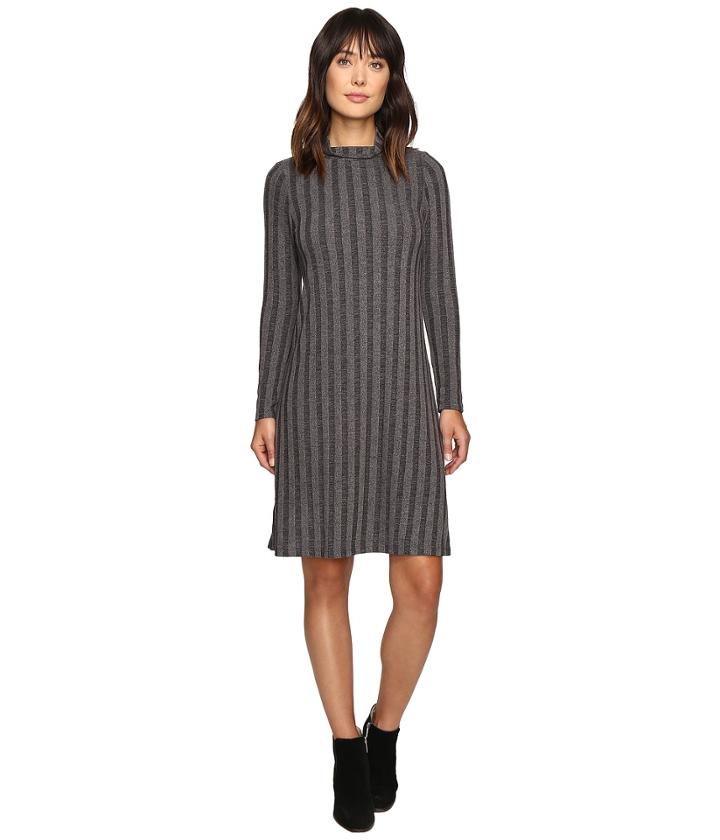 B Collection By Bobeau - Ribbed Knit Mock Neck Dress