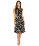 Christin Michaels - Maud Sleeveless Floral Dress With Lace Inset