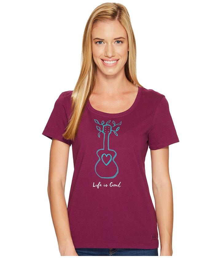 Life Is Good - Beach Guitar Crusher Scoop Neck Tee