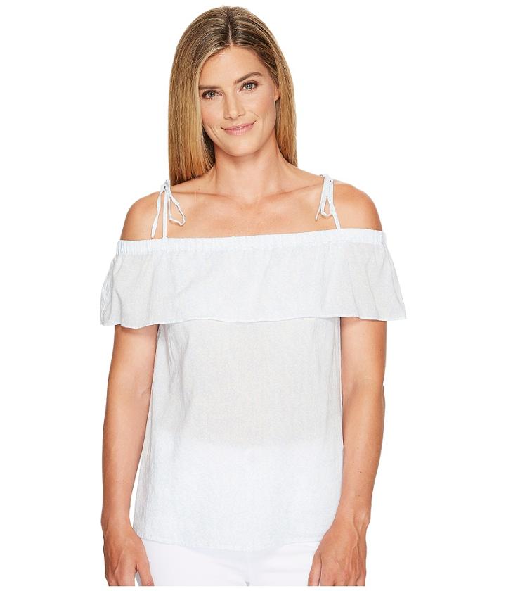 Two By Vince Camuto - Cascading Petals Tied Cold Shoulder Blouse