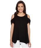 Heather - Cotton French Terry Cold Shoulder Swing Top