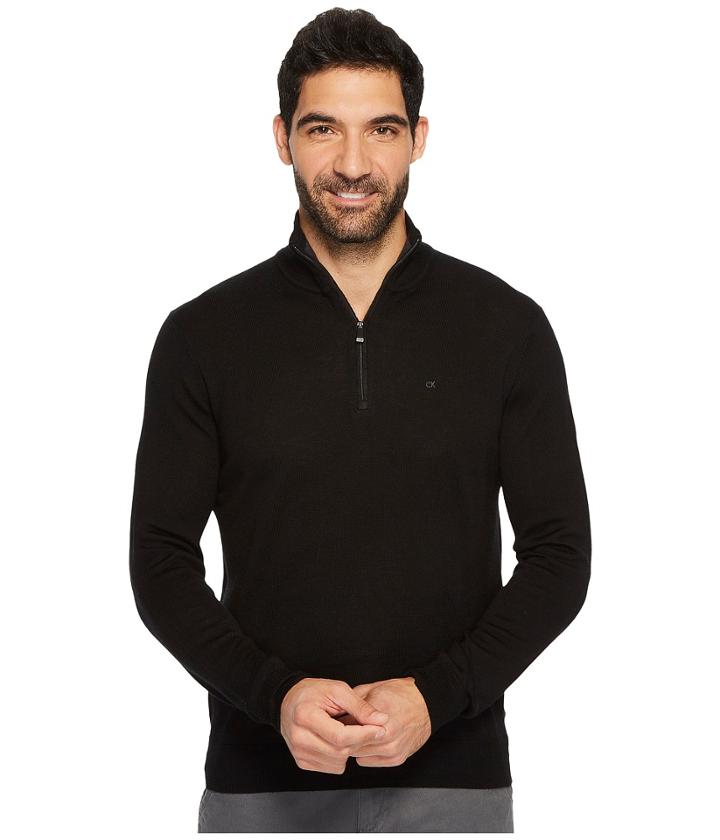 Calvin Klein - Merino End On End 1/4 Zip Sweater