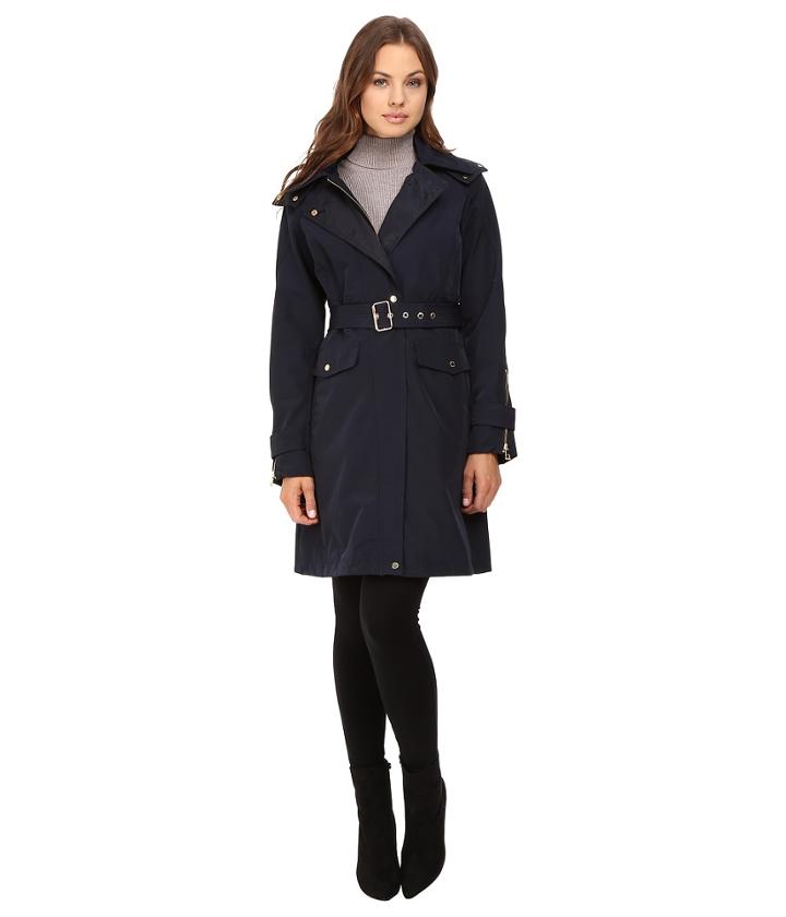 Vince Camuto - Belted Raincoat With Removable Hood L8131