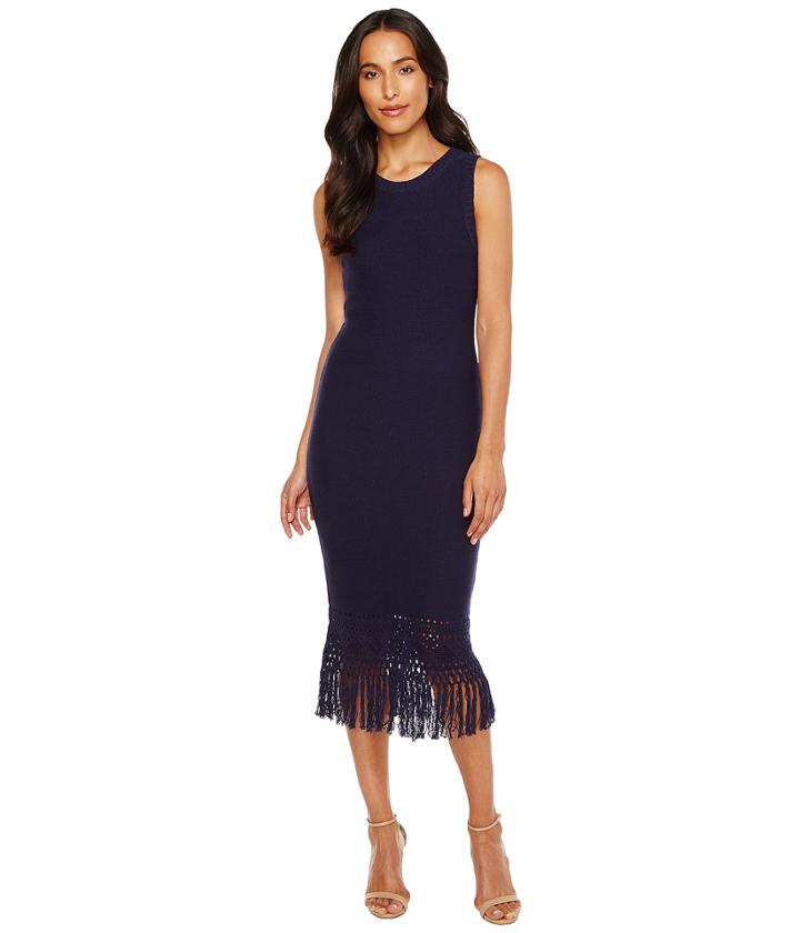 Laundry By Shelli Segal - Sweater Dress With Fringe Detail