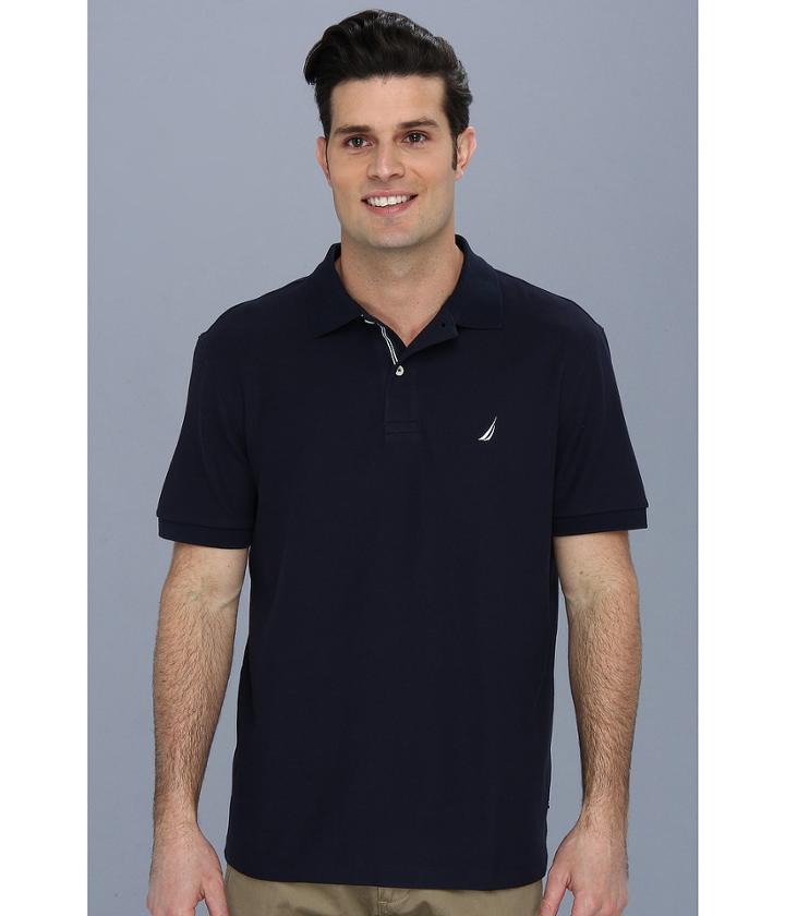 Nautica - S/s Solid Polo With Tape