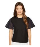 See By Chloe - Cotton Embroidered Sleeve T-shirt