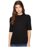 Michael Stars - Super Soft Madison Mock Neck Elbow Sleeve Top