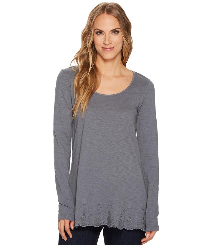 Mod-o-doc - Heavier Slub Jersey Embroidered Hem Long Sleeve Tee