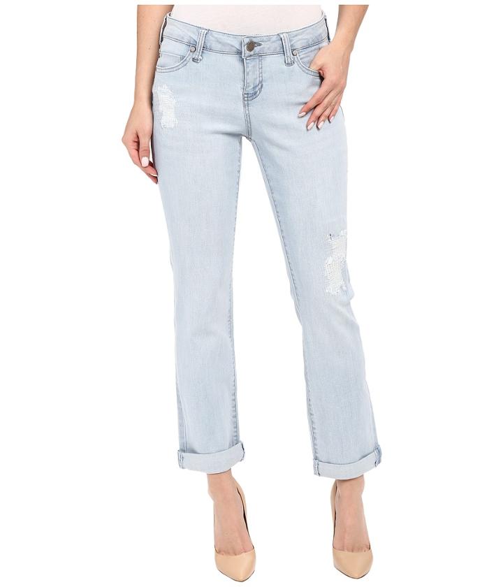 Liverpool - Peyton Slim Boyfriend Jeans W/ Destruction In Super Bleach Out