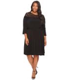 Michael Michael Kors - Plus Size Flounce Sleeve Lace Combo Dress