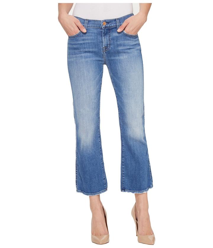 7 For All Mankind - Cropped Boot W/ Grinded Hem In Adelaide Bright Blue