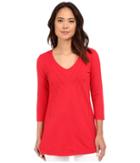 Mod-o-doc - Classic Jersey Lace Layover V-neck Tee