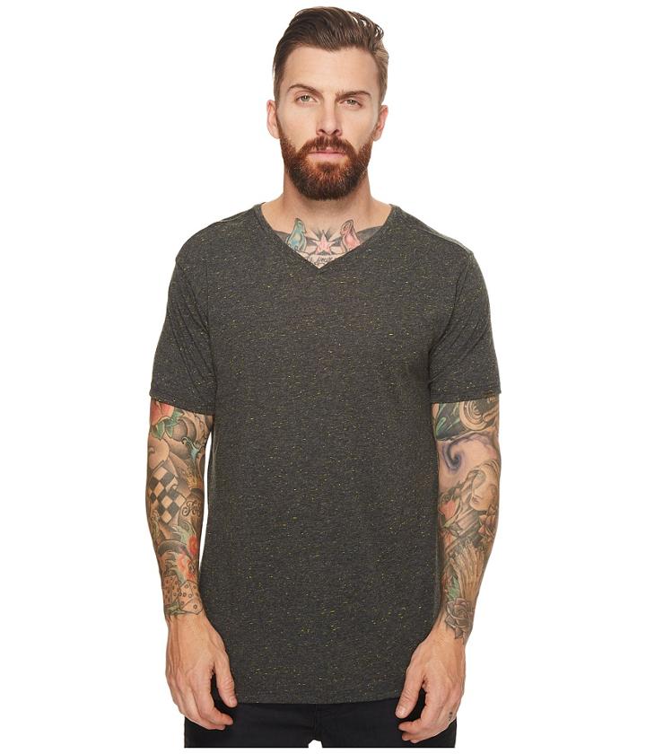 Scotch &amp; Soda - V-neck Tee In Multicolor Melange Jersey Quality