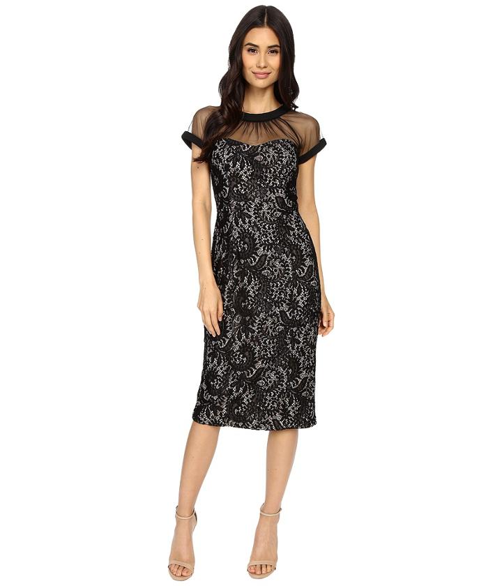 Maggy London - Spanish Scroll Lace Llusion Sheath Dress