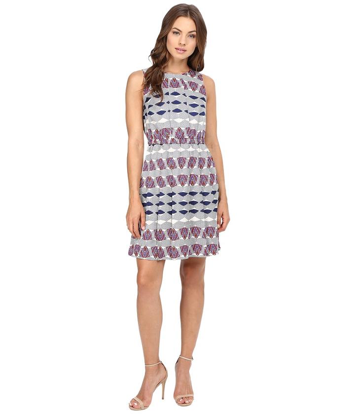 Donna Morgan - Poly Twill Elastic Waist Wide Pleat Dress