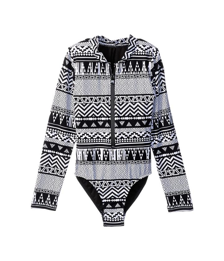 Seafolly Kids - Jungle Geo Long Sleeve Surf Tank One-piece