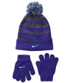 Nike Kids - Heather Stripe Beanie Gloves Set
