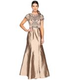 Adrianna Papell - Cap Sleeve Necklace Beaded Gown