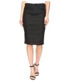 Blank Nyc - Black Coated Pencil Skirt In All Lacquered Up