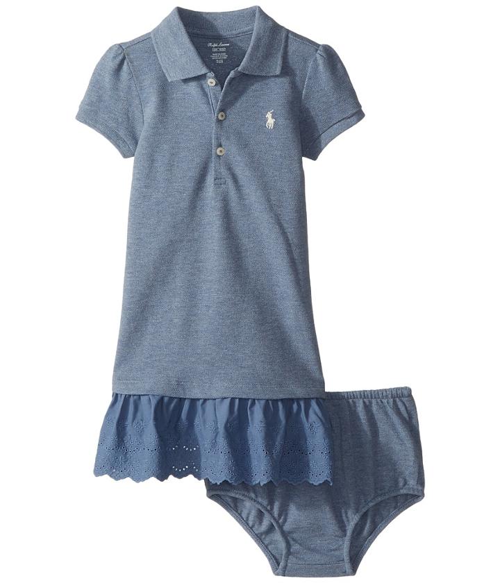 Ralph Lauren Baby - Eyelet Polo Dress Bloomer Set