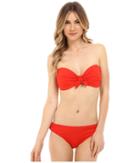 Michael Kors - Drapey Jersey Tie Front Bandeau W/ Cups And Side Tie Bottoms