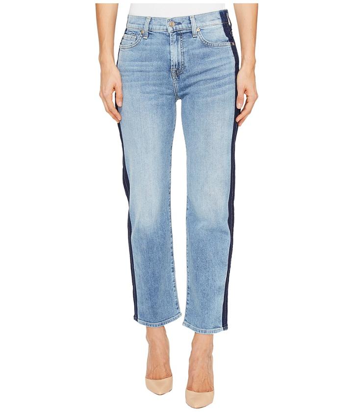 7 For All Mankind - Kiki Jeans W/ Shadow Side Seam In Gold Coast Waves