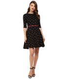 Unique Vintage - 3/4 Sleeve Fit Flare Knit Dress