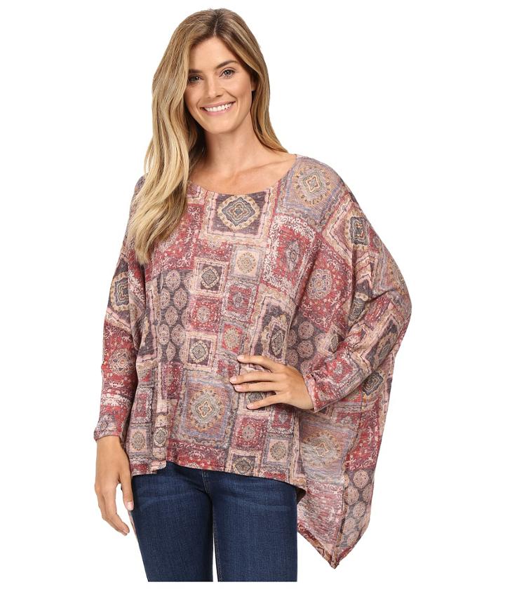 Nally &amp; Millie - Scarf Print Poncho