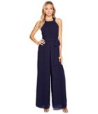 Vince Camuto - Chiffon Halter Wide Leg Jumpsuit W/ Sash