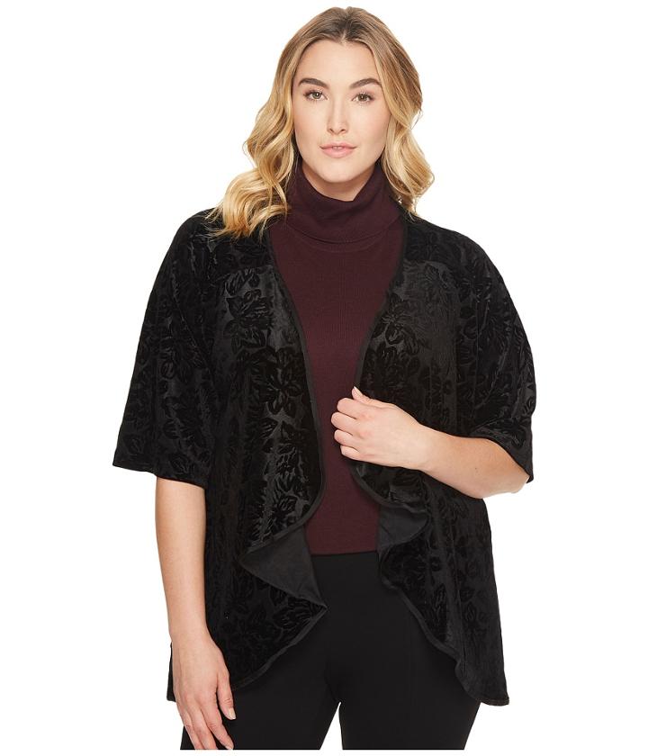 B Collection By Bobeau Curvy - Plus Size Velvet Cardigan