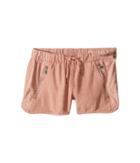 Blank Nyc Kids - Drawstring Linen Shorts W/ Zipper Detail In Fading Rose