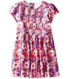 Oscar De La Renta Childrenswear - Rainbow Dalhia Mikado Short Sleeve Pin Tuck Dress