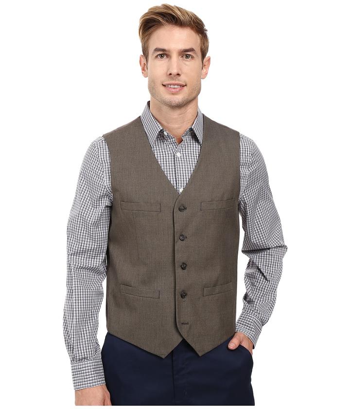 Perry Ellis - Regular Fit Pattern Twill Suit Vest