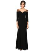 Badgley Mischka - Off The Shoulder Crepe Gown