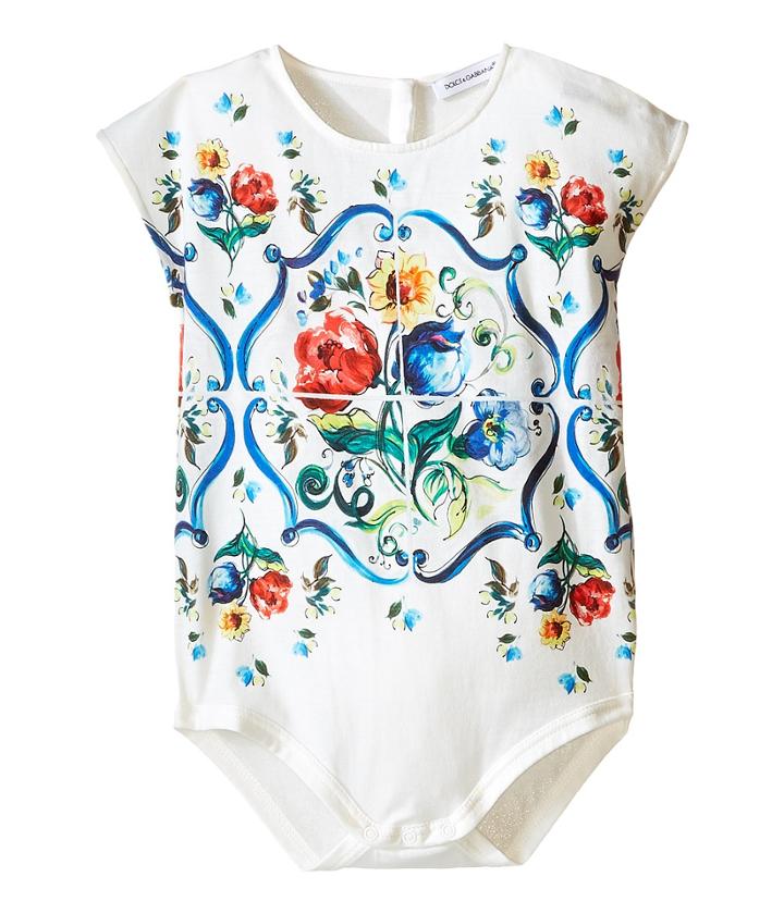 Dolce &amp; Gabbana Kids - Escape Maiolica Floral Jersey One-piece