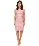 Nue By Shani - Lilac Lace Dress With V-neck And Short Sleeves