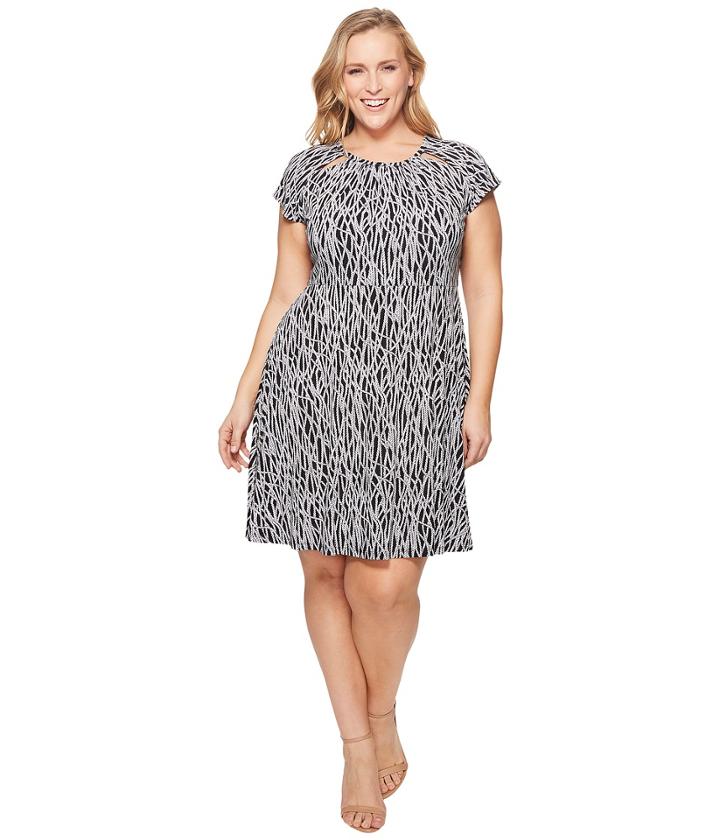 Michael Michael Kors - Plus Size Twisted Rope Sh Neck Dress