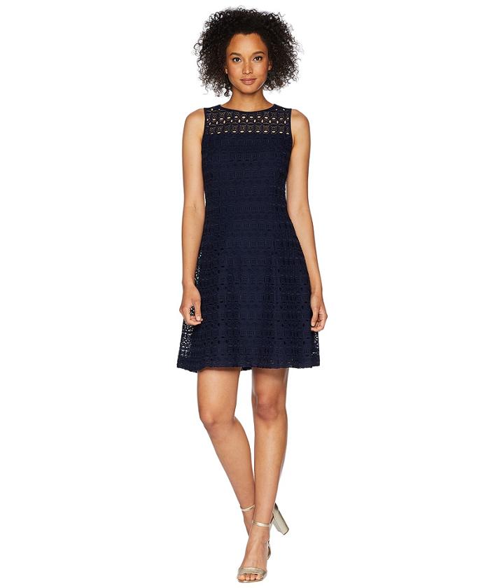 Lauren Ralph Lauren - 148h Embroidered Mondriana Sleeveless Day Dress