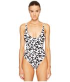 Proenza Schouler - Abstract Flower Print One-piece W/ Lace Back Detail