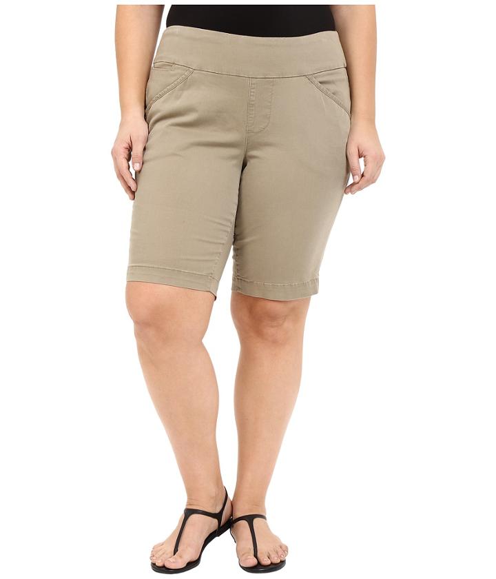 Jag Jeans Plus Size - Plus Size Ainsley Classic Fit Bermuda In Hazelnut Bay Twill