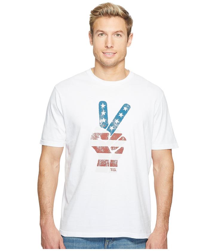 True Grit - Peace Vintage Screen Print Short Sleeve Tee Combed Cotton
