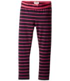 Hatley Kids - Navy And Fuchsia Stripes Printed Leggings