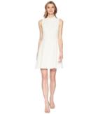 Adrianna Papell - Ruffle Neckline Fit And Flare Dress