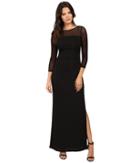 Laundry By Shelli Segal - Matte Jersey Gown W/ Mesh Sleeves