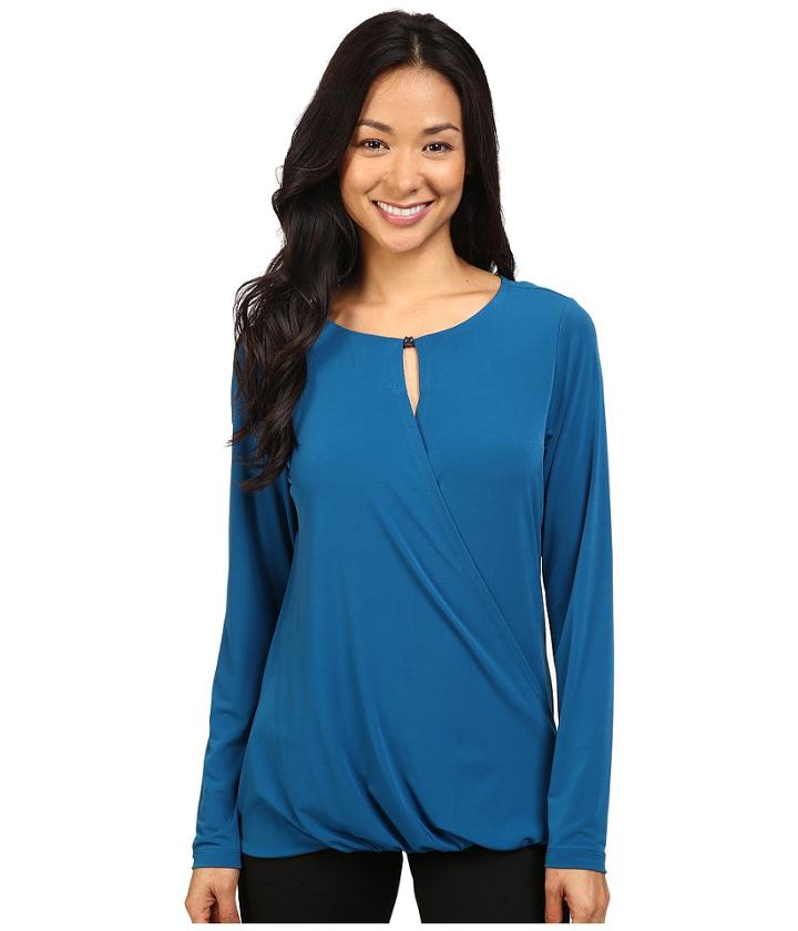 Ivanka Trump - Long Sleeve Matte Jersey Top With Bead